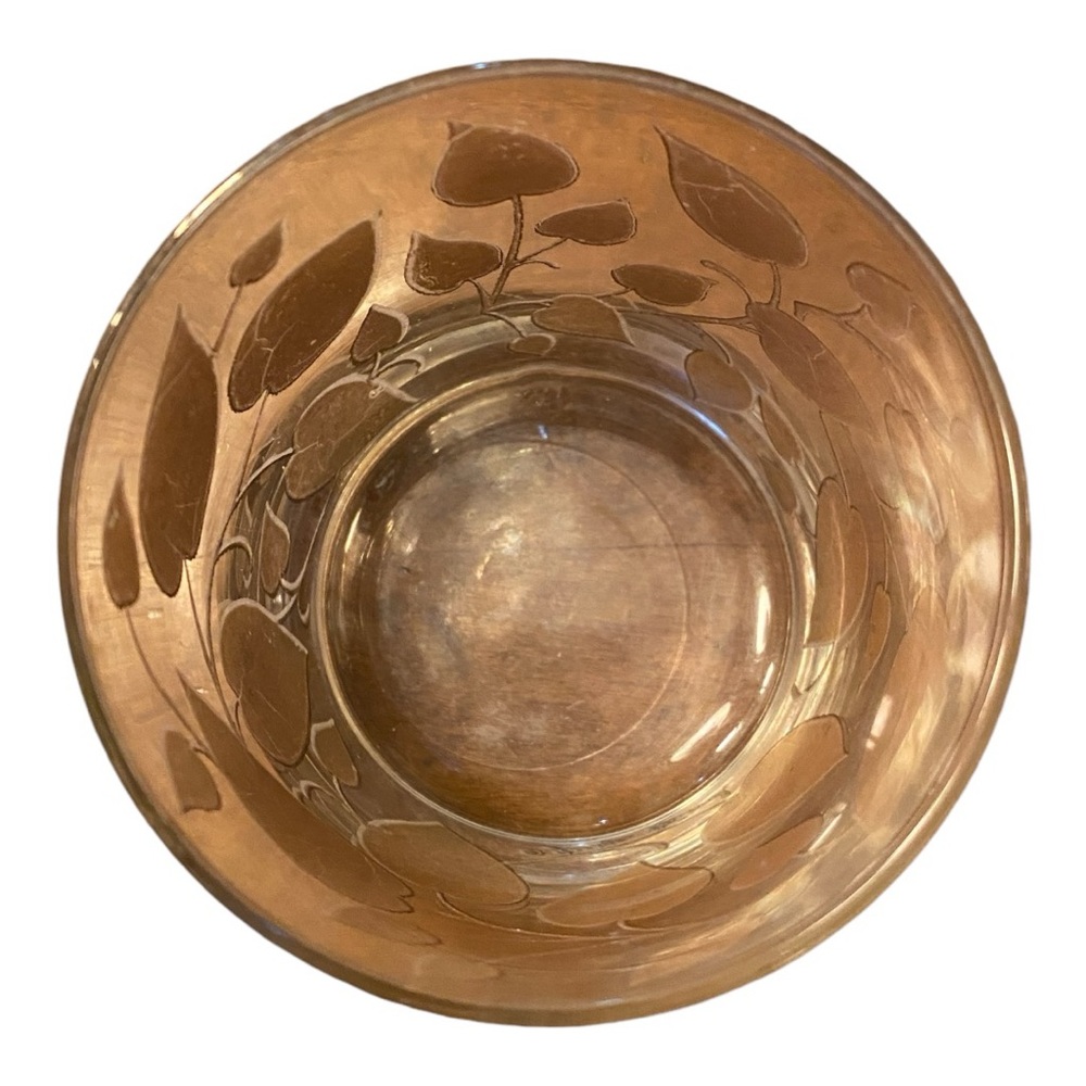 Georges Briard Signed Mid-Century Golden Leaves Rocks Glass - Picture 6 of 7